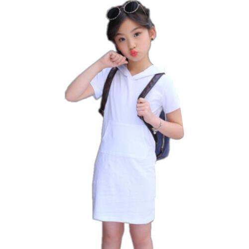 Girl dress 3 4 5 6 8 10 11 12 Years Girls Summer baby casual style Cotton kids Summer Girls Dress Tutu Dresses For Girls Hat
