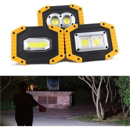 20W COB Portable Spotlight Rechargeable LED Work Light 18650 Battery Outdoor Flood Light Hunting Camping Led Latern Flashlight