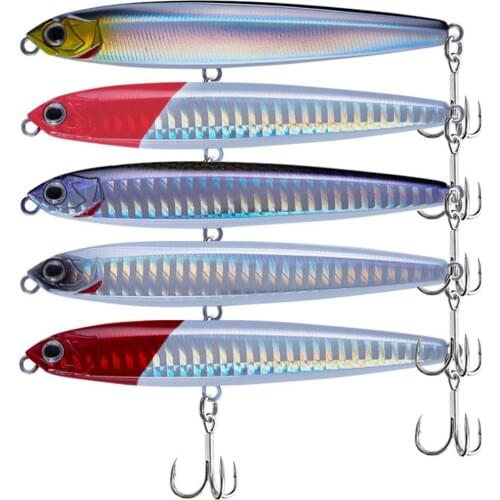 10g/14g Fishing Lure Pencil Sinking Baits Fishing Accessories With Blood Tank Hook Fishing Bait 5 Colors