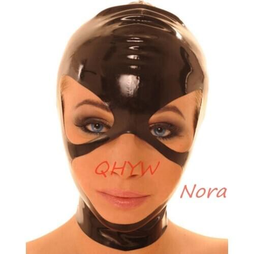 Sexy design Women Full Face Mask handmade Latex Hood Open Eye and Nose Holes fetish customize size wonder cosplay costume