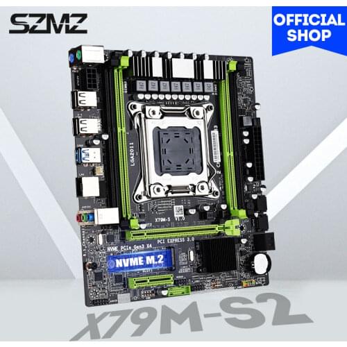 SZMZ X79M-S 2.0 Gaming Motherboard LGA 2011 Support Xeon E5 V1 V2 Kit 4* DDR3 Dual Channels RAM NVME M.2 SSD M-ATX Placa Mae