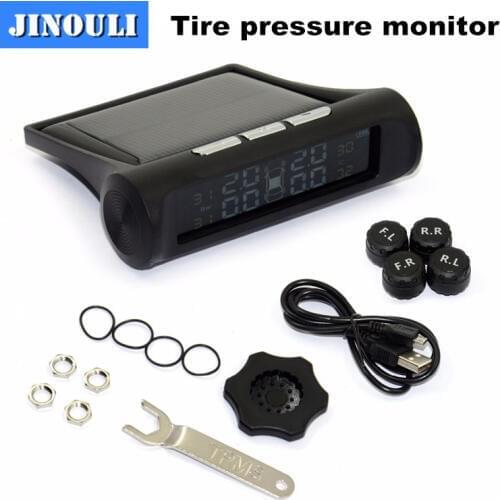Smart Car TPMS Tyre Pressure Monitoring System Solar Power charging Digital LCD Display Auto Security Alarm Systems