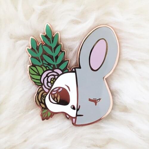 Gorgeous Flower Rabbit Hard Enamel Pin Cute Cartoon Animal Bunny Gold Brooch Beautiful Potted plants Badge Jewelry Unique Gift