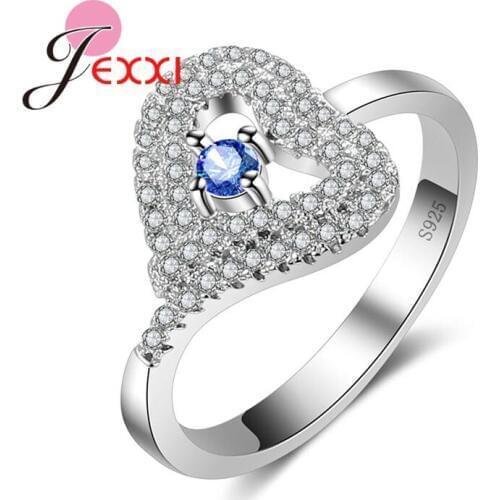 4 Prong Setting Cubic Zirconia Paved Engagement Rings 925 Sterling Silver Crystal Wedding Jewelry For Women Anel Bijoux
