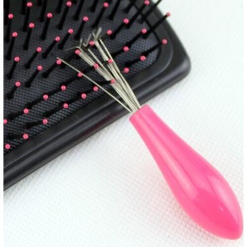 Salon Home Essential Durable Mini Comb Hair Brush Cleaner Embeded Tool Color Randomly 1 Piece