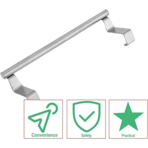 1 pc Bathroom Door Kitchen Towel Over Holder Drawer Hook Storage Scarf Hanger Cabinet Hanging Stainless Steel Towel Rack