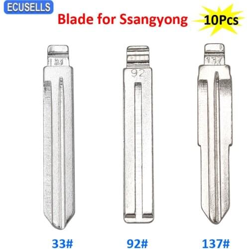 10Pcs/Lot 33# 92# 137# Metal Flip Blank Key for Ssangyong Korando New Actyon C200 S170 Actyon Kyron Rexton Switchblade Uncut