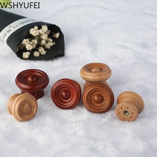 2 Pcs Single hole solid wood durable small handle Kitchen Cabinet Furniture Handle Wardrobe Cupboard Door Drawer Pull Handles