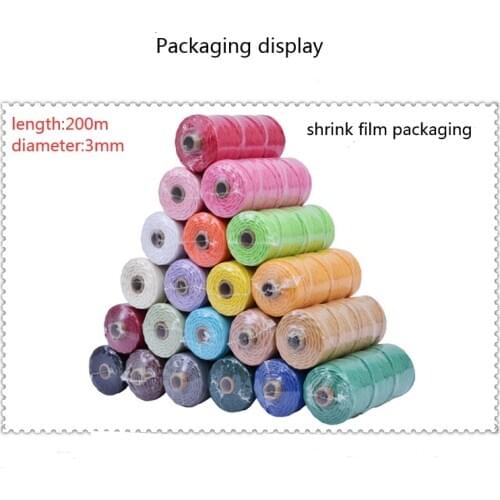 3mm 100% Cotton Cord Colorful Cord Rope Beige Twisted Craft Macrame String DIY Home Textile Wedding Decorative supply 220yards