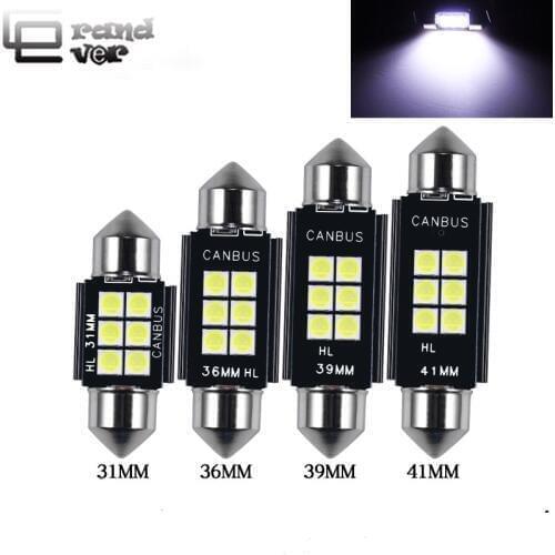 4pcs Perfect White Car Bulb Interior Reading Light License Plate Lamp C5W 3030 8SMD LED Canbus Festoon 31mm 36mm 39mm 41mm