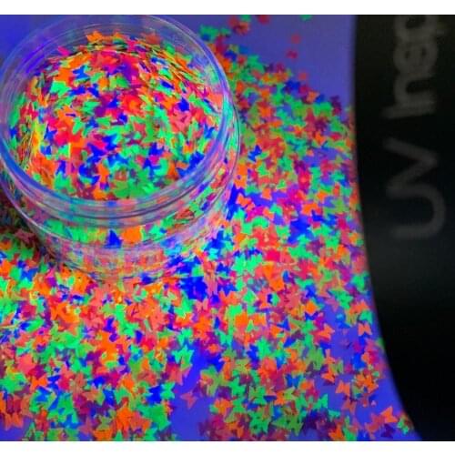 500g Neon Butterfly Glitter Glitter for face, body nail art Loose glitter nail supplier crafts resin UV reactive glitter
