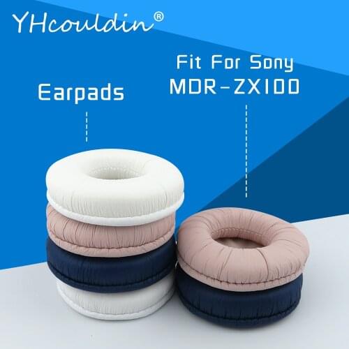 Earpads For Sony MDR-ZX100 MDR ZX100 Headphone Accessaries Replacement Ear Cushions Wrinkled Leather Soft Material