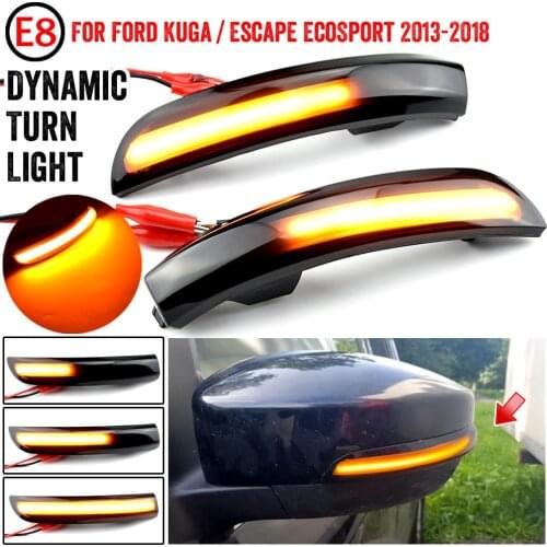 For Ford Kuga Escape C520 EcoSport 13-18 Focus 3 MK3 SE ST RS US C-Max S-Max LED Dynamic Trun Signal Mirror Sequential Light
