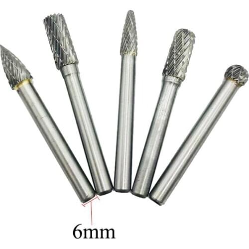 8MM Head Tungsten Carbide Rotary Point Burr Die Grinder 6mm Shank Abrasive Tool Drill Carving Bit