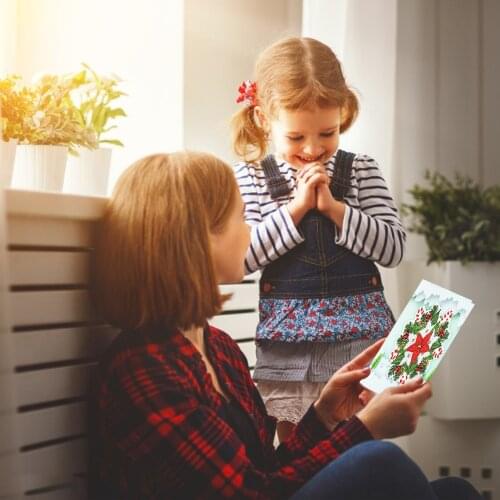 Exquisite Christmas Cards DIY Diamond Painting Neon Lights Cards Decoration Special Gifts For Friends Teachers Parents Fit