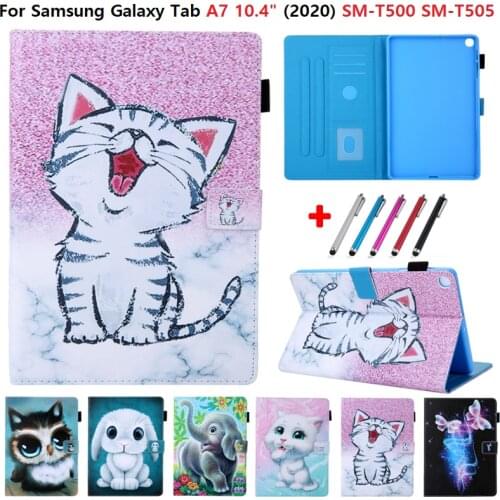 Kawaii Cat Rabbit Tablet for Samsung Galaxy Tab A7 Case 10.4 2020 T500 SM-T500 SM-T505 Wallet Cover For Galaxy Tab A 7 A7 Funda