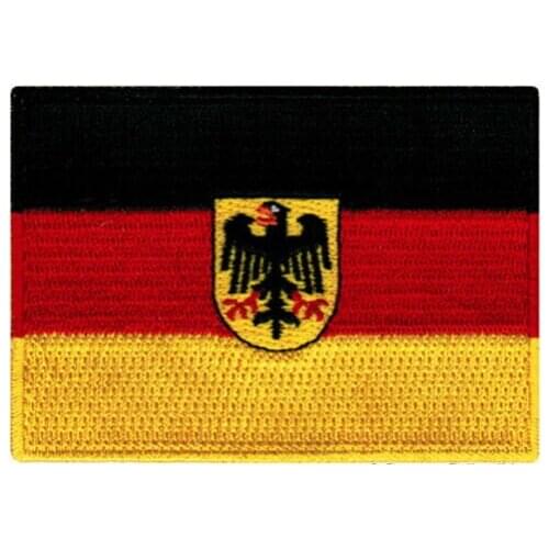 Hot! GERMAN FLAG iron-on PATCH GERMANY BUNDESDIENSTFLAGGE embroidered Deutschland NEW (Size is about 8.8-6.5 cm )