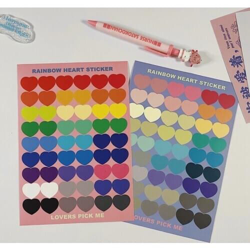 Ins Best Candy Colors Love Decoration Stickers Korea Girl Diary Kawaii Notebook Sealing Stickers Stationery Label Sticker