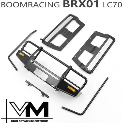 Metal ARB front bumper + side step pedal for BRX01 LC70 rc car toy