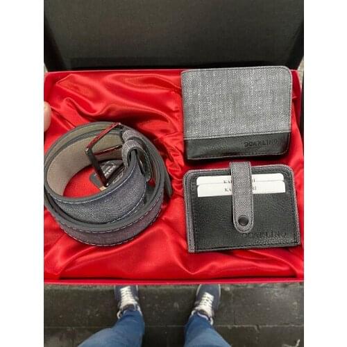 Captain & Polo Gray Black Men 'S Wallet Belt The Kartlıkl Special Gift Boxed set