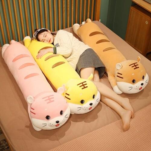 1pc 80-120cm Soft Lying Tiger Toys Stuffed Cartoon Animals Pillow Plush Toys Baby Doll Infant Appease Toys Cushion Children Gift
