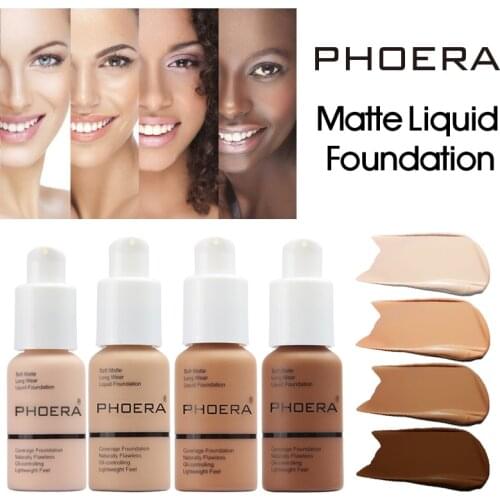 Soft Matte Full Coverage Liquid Foundation Concealer Long Lasting