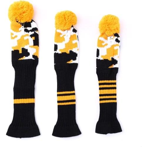 Golf Club Cap Set Ball Head Protective Sleeve No. 1.3.5 Wooden Camouflage Knitted