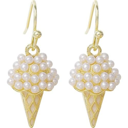 New Jewelry Imitation Pearl Ice Cream Modeling Design Fashion Fashion Earrings Earrings Female