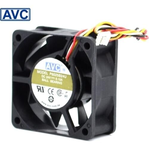 AVC New and Original P6025B24U 6025 6CM 60mm 24V 0.15A fan dual ball printers cooling fan 60*60*25mm
