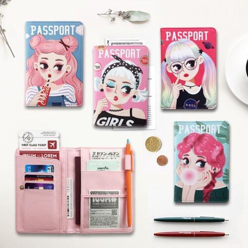 Cartoon Passport Cover For Women Credit Card Holder Passport Holder Card Wallet Women Cute Card Holder Passport Cover Tarjetero