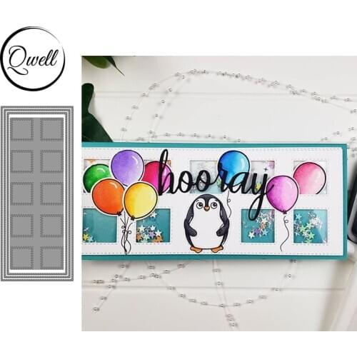 QWELL Metal Cutting Dies Stencil Slimline Grid Film Shape For DIY Scrapbooking Making Template Albun Craft Paper Cards 2020