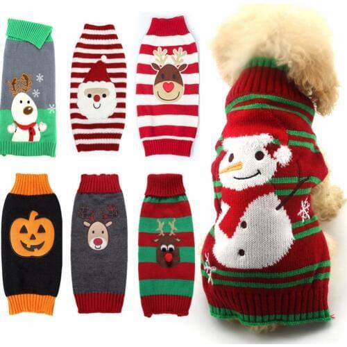 Wool Coats Dog Christmas Sweater Santa Claus Winter Warm Knit Clothes for Dogs Chihuahua Pet Costume