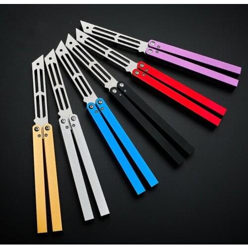 War Shark SQUID Butterfly Training Knife CNC Not Sharp Blade Folding Bushing System for Self-Defense EDC Trainer Knife