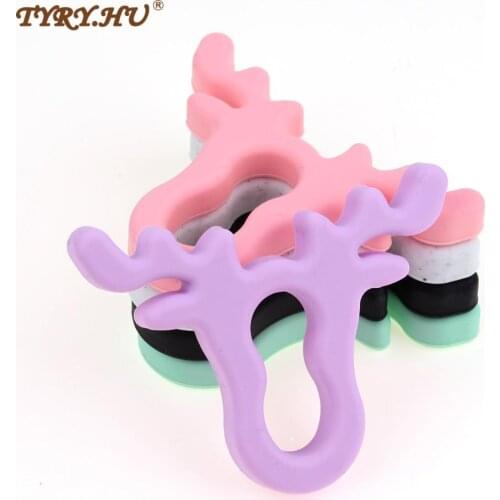 TYRY.HU Antlers Silicone Teether baby Teething Toy beads DIY Necklace Bead Nursing Tool Pendant Food Grade Silicone BPA Free