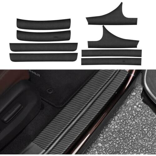 Carbon Fiber Leather Interior Exterior Threshold Door Sill Decoration Welcome Pedal For Honda Accord 10th 2018 2019 2020 2021