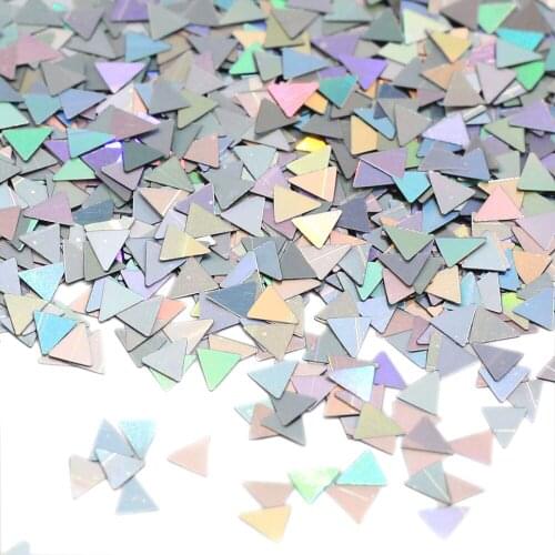 Ultrathin 3mm Mini Laser Silver Sequins Nail Glitter Paillette Eo-Friendly PET Loose Sequin Nail Art Manicure Material