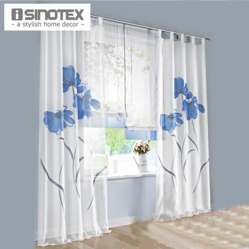 European Style Handmade Flowers Design Window Voile Floral Curtain Sheer Screens 1 PCS/Lot