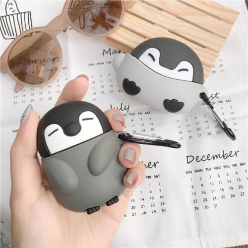 Cartoon cute penguins for airpods pro 1 2 3 case for Apple Wireless Bluetooth Headphone Protection Cover Soft shell