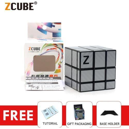 ZCube 3x3x3 Mirror Magic Cube Carbon Fiber stickers Professional Cast Coated Funny Twist Neo Cube Puzzle Toys