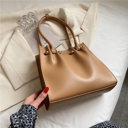 Female Shopper Bag 2021 Womens Brand Shoulder Bags Fashion Pu Leather Simple Solid Large Capacity Woman Handbags Females Tote