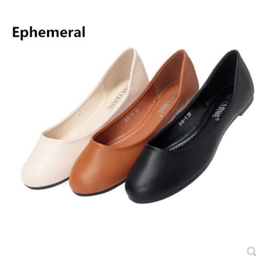 Wholesales Promotions Flats Soft Soles No Heel Dancing Driving Loafers For Women Plus Size 41 5 Anti-slip Single Shoes Round Toe
