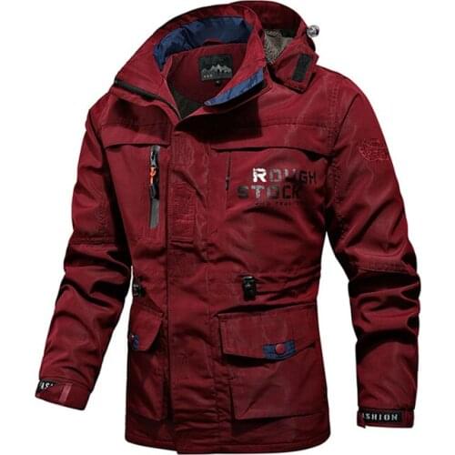 Winter Man Jacket Fashion Hooded Tactical Windproof Waterproof Jacket Male Solid Windbreaker Coat