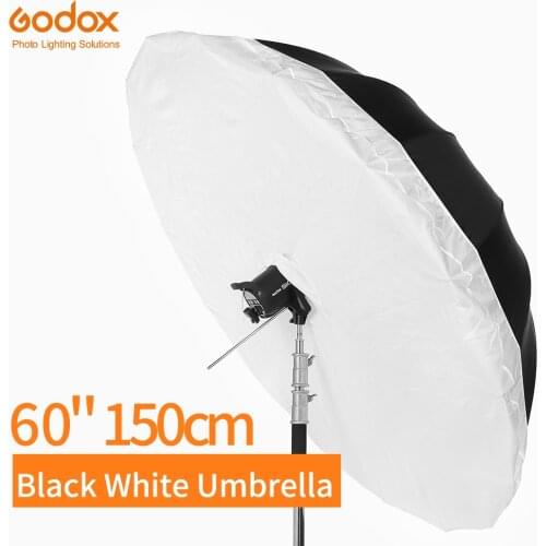 Godox 60 inch 150cm Black White Reflective Umbrella Studio Lighting Light Umbrella with Large Diffuser Cover
