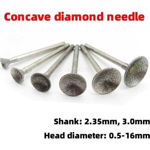 1Pcs Concave Nail Eye Pressing Needle Cap Bead Suction Engraving Tool Jadeite Grinding Diamond Point Bits Drill Head