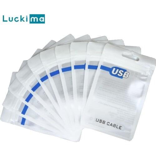 100pcs Thick Ziplock Storage Bags Plastic Zip Package Small Jewelry Packing Reclosable Poly Bag USB Cable Sealing Storage Bag
