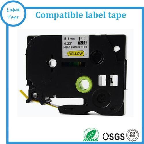 3pcs/lot compatible 5.8mmx1.5m HSe heat shrink tape cartridge HSe-611 Black on Yellow HSe tape for cabel mark
