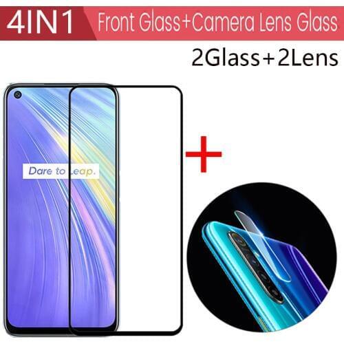 4-in-1 Camera + Tempered Glass For OPPO Realme 6 Screen Protector Glass On OPPO Realme 6 protective glass