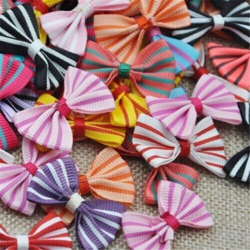 40pcs Grosgrain New Ribbon Flowers Bows DIY Crafts Sewing Appliques E165