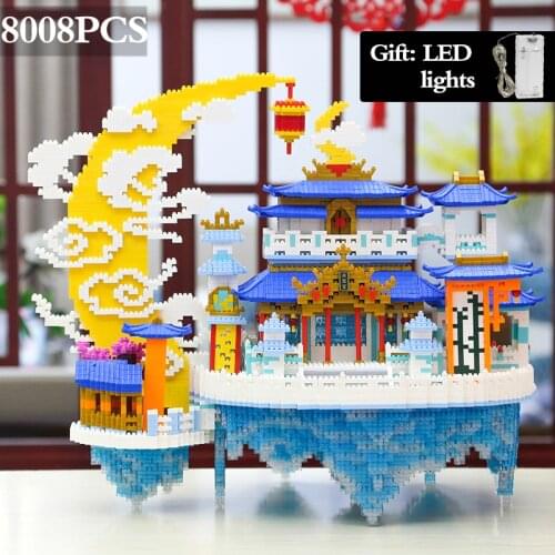 8008PCS Guanghan Palace building blocks adult high-difficulty large ancient cultural buildings Chinese style Christmas gift