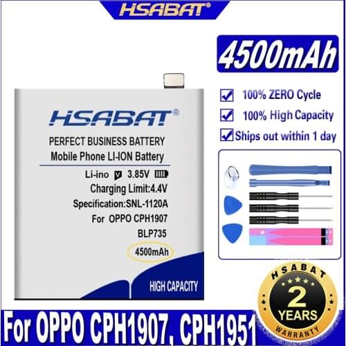 HSABAT BLP735 4500mAh Battery for OPPO CPH1907, CPH1951, CPH1989, PCKM00, PCKM80,PCKT00,Reno 2, Reno2 F, Reno2 Z Batteries